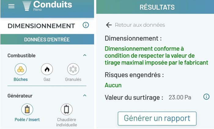 dimensionnement conduit fumée