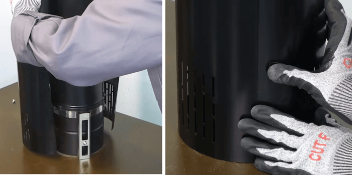 habillage ventilé sur conduit de raccordement