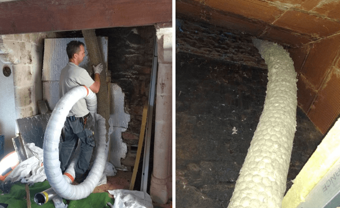 tubage flexible conduit de fumée